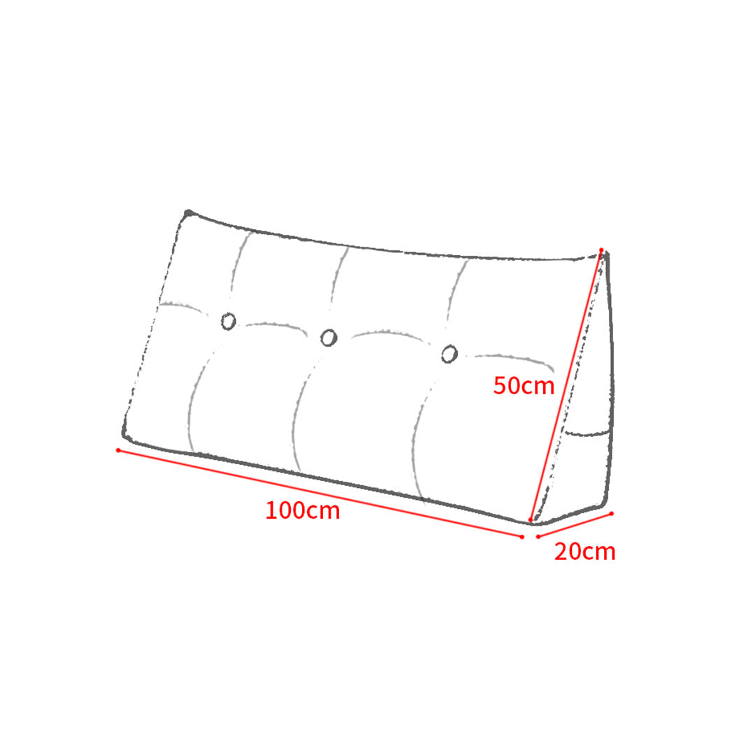 SOGA 2X 100cm Red Triangular Wedge Bed Pillow Headboard Backrest Bedside Tatami Cushion Home Decor-Headboard Pillow-PEROZ Accessories