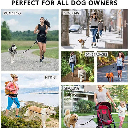 SOGA 2X Yellow Adjustable Hands Free Pet Leash Bag Dog Lead Walking Running Jogging Pet Essentials-Dog Collars-PEROZ Accessories