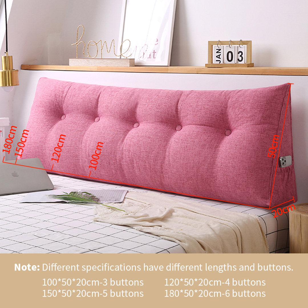 SOGA 4X 100cm Red Triangular Wedge Bed Pillow Headboard Backrest Bedside Tatami Cushion Home Decor-Headboard Pillow-PEROZ Accessories