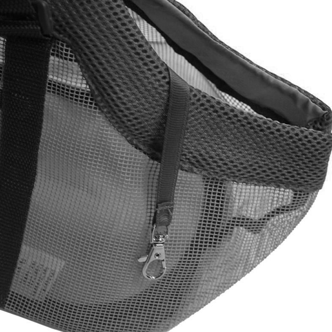 SOGA Black Pet Carrier Bag Breathable Net Mesh Tote Pouch Dog Cat Travel Essentials-Pet Carriers &amp; Travel Products-PEROZ Accessories