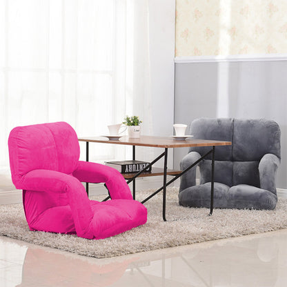 SOGA 2X Foldable Lounge Cushion Adjustable Floor Lazy Recliner Chair with Armrest Pink - Kid-Recliner Chair-PEROZ Accessories