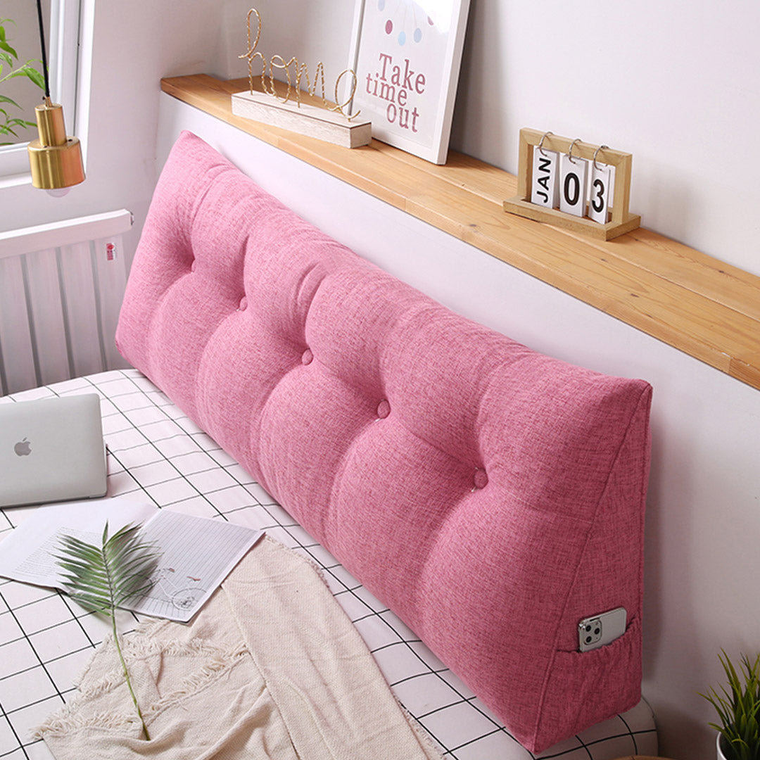 SOGA 4X 180cm Pink Triangular Wedge Bed Pillow Headboard Backrest Bedside Tatami Cushion Home Decor-Headboard Pillow-PEROZ Accessories