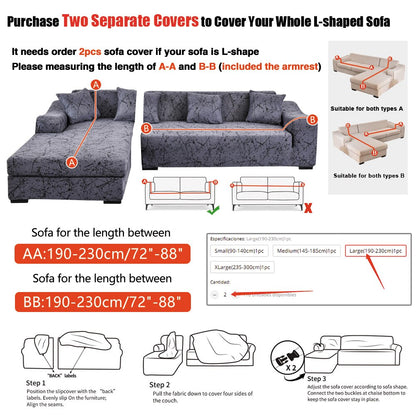 Anyhouz 1 Seater Sofa Cover Light Gray Style and Protection For Living Room Sofa Chair Elastic Stretchable Slipcover-Slipcovers-PEROZ Accessories