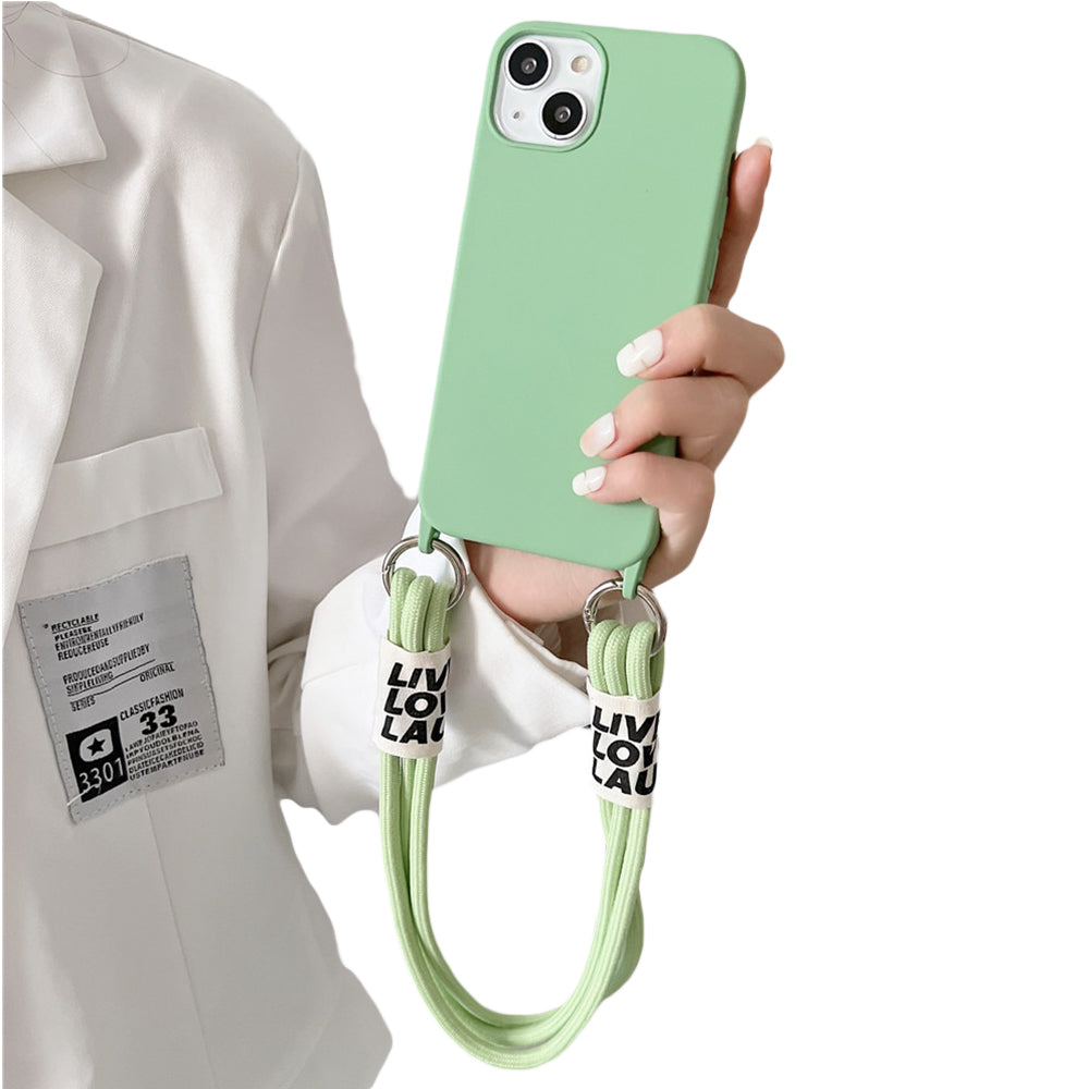 Anymob iPhone Case Green Lanyard Strap Soft Silicon Wristband Rope Matte Cover-Mobile Phone Cases-PEROZ Accessories