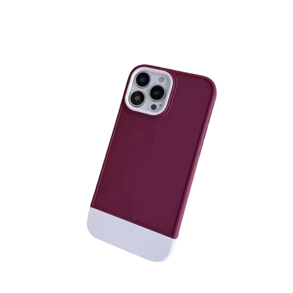 Anymob iPhone Maroon And White Shockproof Armor Matte Phone Case Hard Plastic Bumper Cover-Mobile Phone Cases-PEROZ Accessories