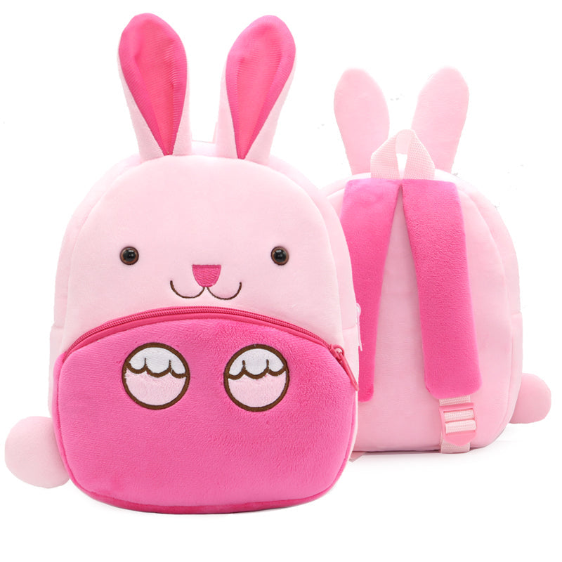 Anykidz 3D Pink Rabbit School Backpack Cute Animal With Cartoon Designs Children Toddler Plush Bag For Baby Girls and Boys-Backpacks-PEROZ Accessories