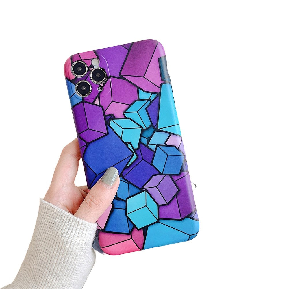 Anymob iPhone Case Purple Colorful Marble Soft Silicon Phone Back Cover-Mobile Phone Cases-PEROZ Accessories