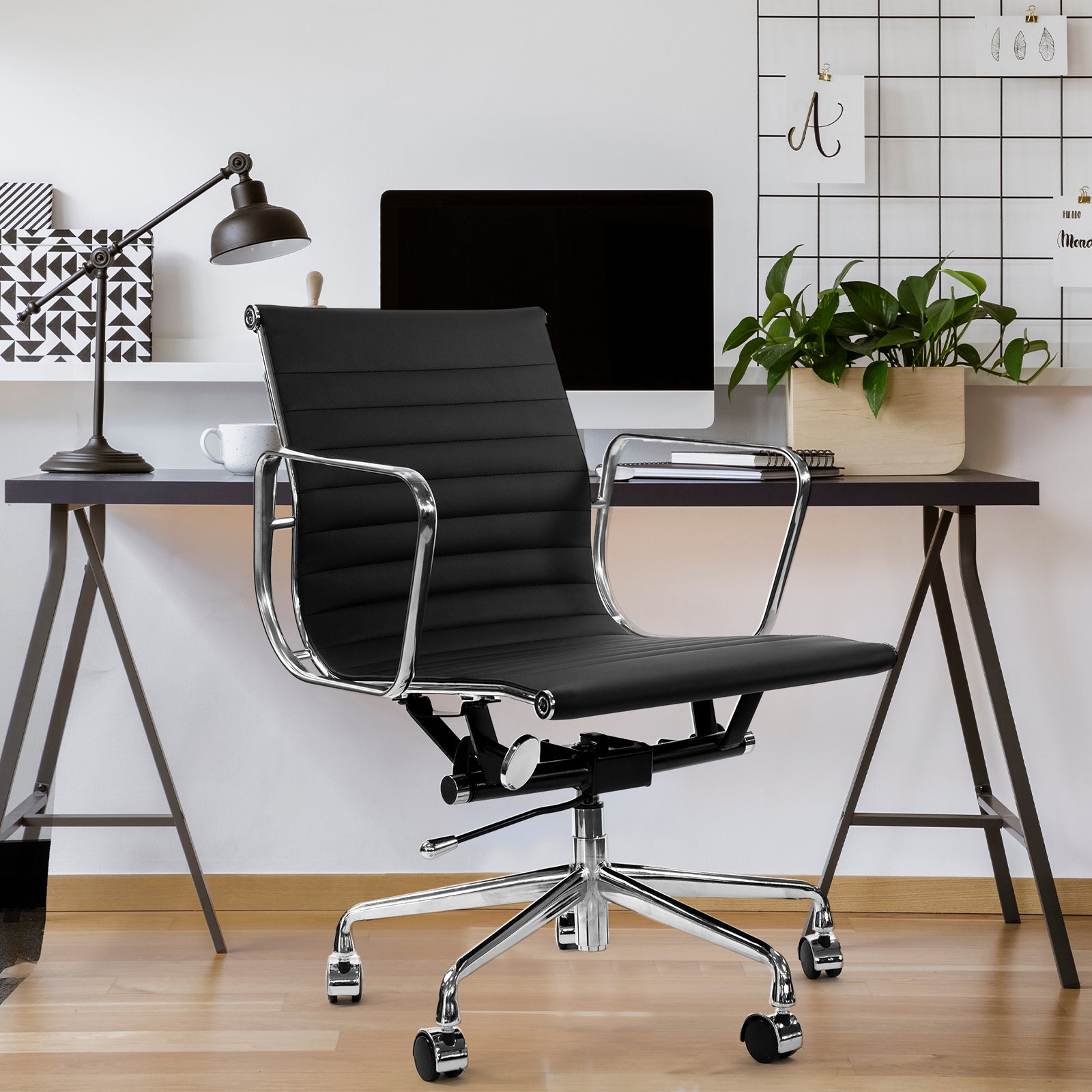 Milano Home Office Computer Chair PU Leather Adjustable Seat Mid Back-Office Chairs-PEROZ Accessories