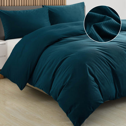 Royal Comfort Velvet Corduroy Quilt Cover Set Super Soft Luxurious Warmth-Bed Linen-PEROZ Accessories