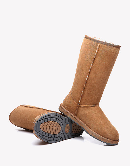 Australian Shepherd UGG Boots Australia Premium Double Face Sheepskin Tall Side Zip-Boots-PEROZ Accessories