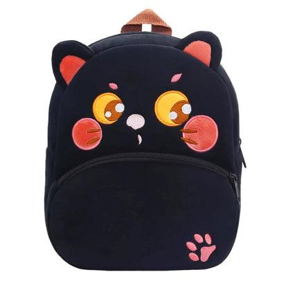 Anykidz 3D Black Cat Kids School Backpack Cute Cartoon Animal Style Children Toddler Plush Bag Perfect Accessories For Boys and Girls-Backpacks-PEROZ Accessories