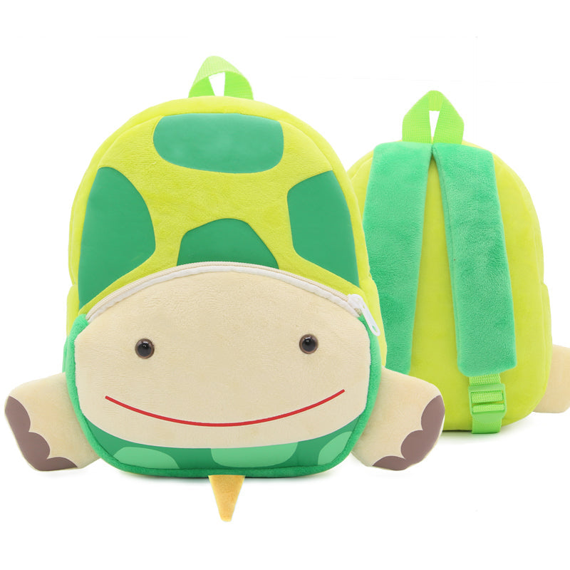 Anykidz 3D Green Turtle School Backpack Cute Animal With Cartoon Designs Children Toddler Plush Bag For Baby Girls and Boys-Backpacks-PEROZ Accessories