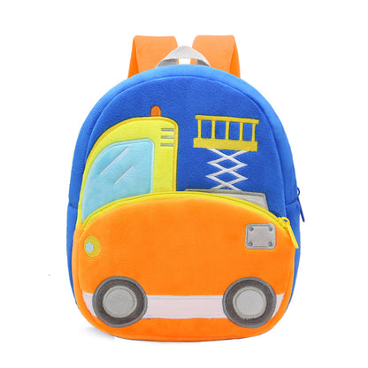 Anykidz 3D Blue Lift Truck Kids School Backpack Cute Cartoon Animal Style Children Toddler Plush Bag Perfect Accessories For Boys and Girls-Backpacks-PEROZ Accessories