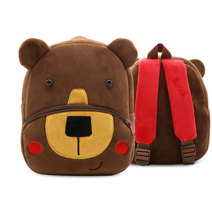 Anykidz 3D Coffee Bear Backpack Cute Animal With Cartoon Designs Children Toddler Plush Bag-Backpacks-PEROZ Accessories