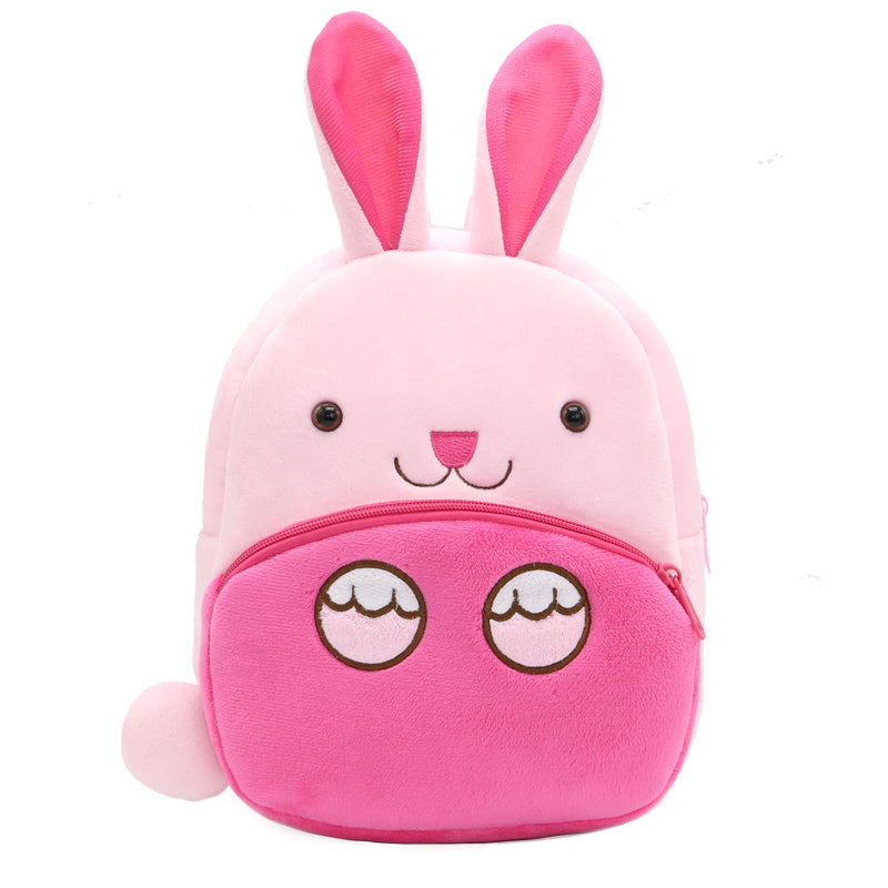 Anykidz 3D Pink Rabbit School Backpack Cute Animal With Cartoon Designs Children Toddler Plush Bag For Baby Girls and Boys-Backpacks-PEROZ Accessories