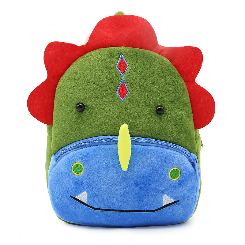 Anykidz 3D Green Dinosaur School Backpack Cute Animal With Cartoon Designs Children Toddler Plush Bag For Baby Girls and Boys-Backpacks-PEROZ Accessories