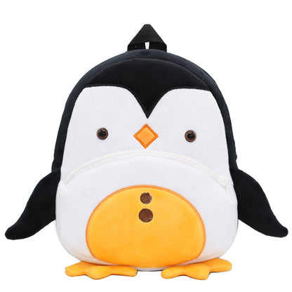 Anykidz 3D Black Penguin School Backpack Cute Animal With Cartoon Designs Children Toddler Plush Bag For Baby Girls and Boys-Backpacks-PEROZ Accessories