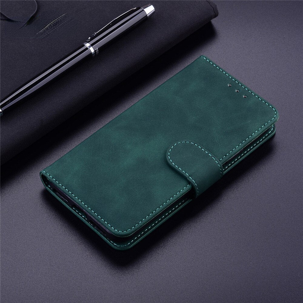 Anymob Samsung Case Brown Fashion Magnetic Flip Solid Color card Slot wallet Back Cover-Mobile Phone Cases-PEROZ Accessories