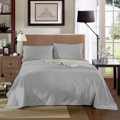 Kensington 1200 Thread Count 100% Cotton Sheet Set Stripe Hotel Grade-Bed Linen-PEROZ Accessories