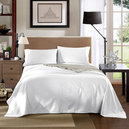 Kensington 1200 Thread Count 100% Cotton Sheet Set Stripe Hotel Grade-Bed Linen-PEROZ Accessories