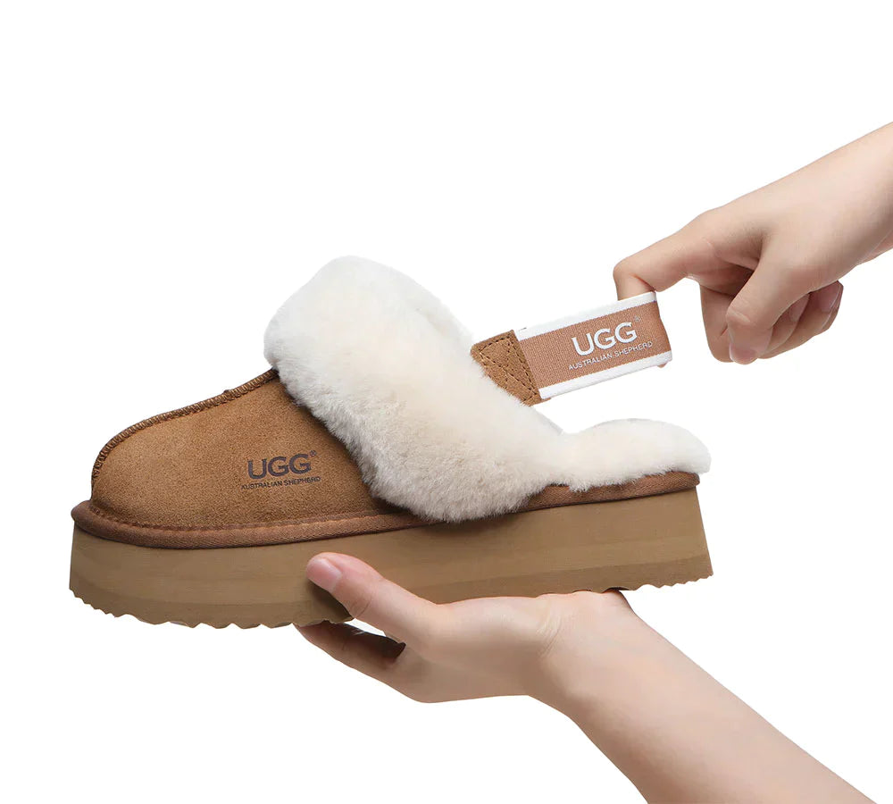 Australian Shepherd UGG Muffin Platform Slipper-Slippers-PEROZ Accessories