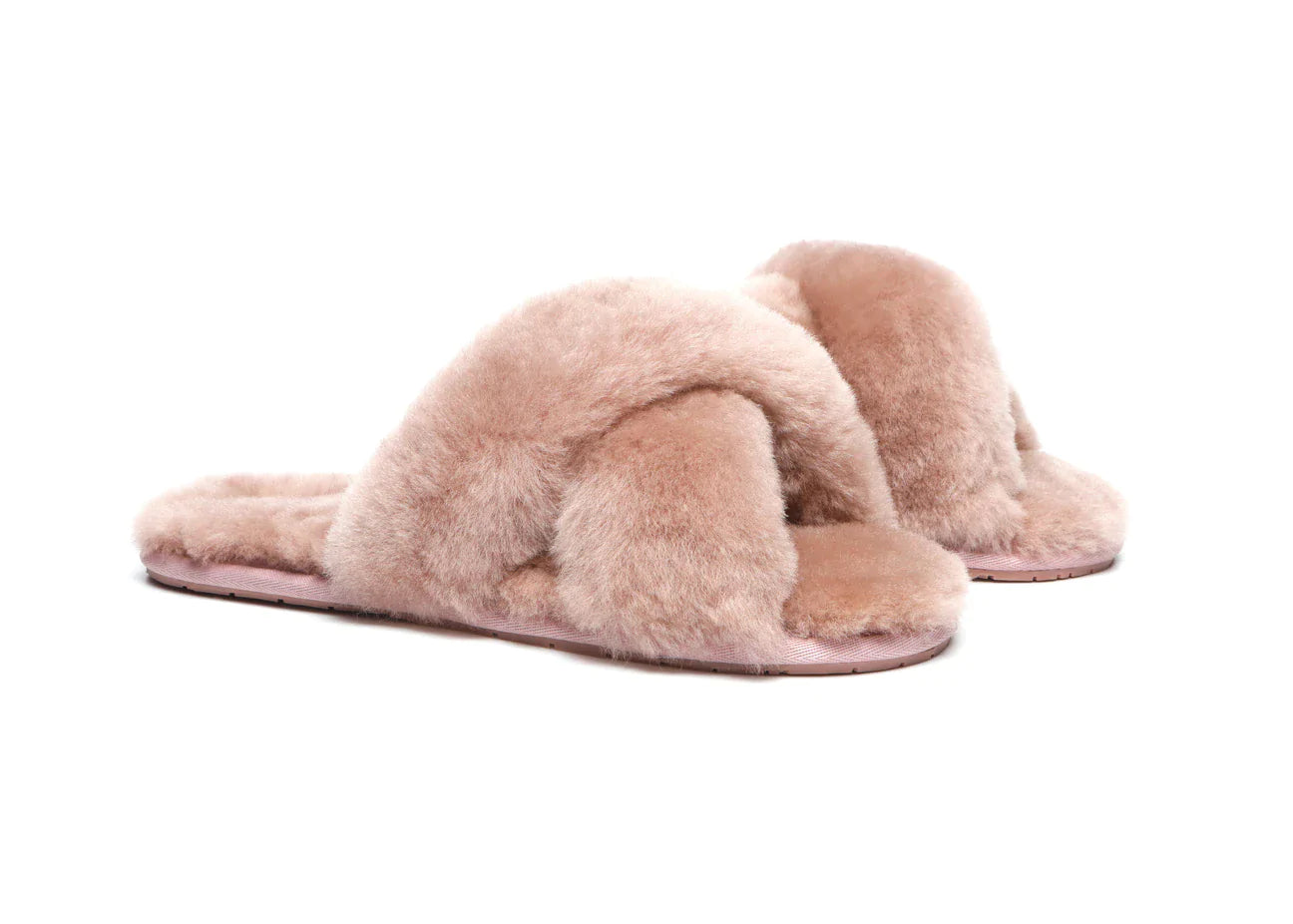 UGG Australian Shepherd Fluffy Crossover Slides Linty Limited Edition Sheepskin-Slides-PEROZ Accessories