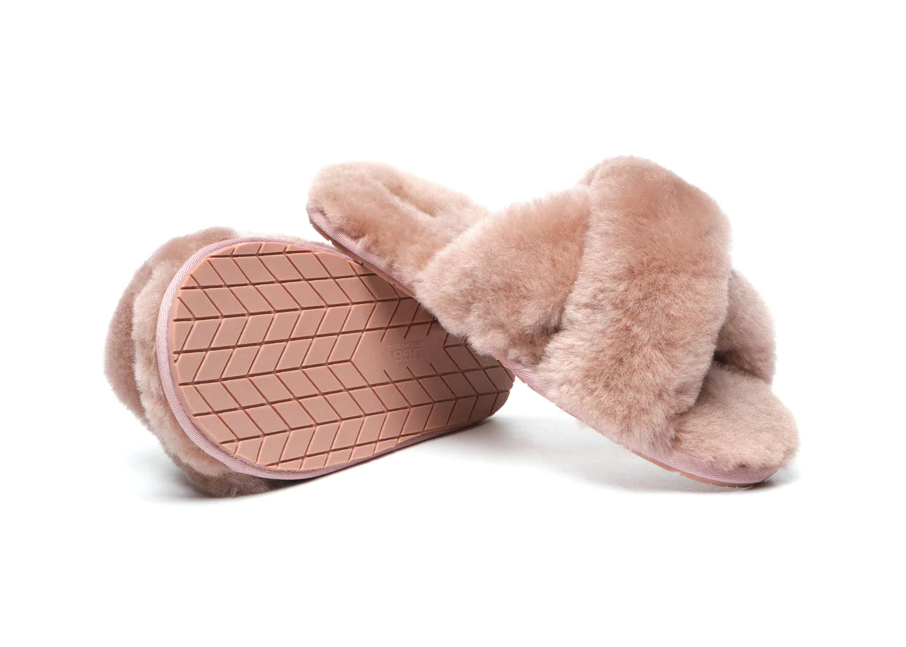 UGG Australian Shepherd Fluffy Crossover Slides Linty Limited Edition Sheepskin-Slides-PEROZ Accessories