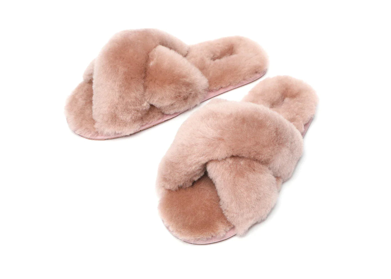 UGG Australian Shepherd Fluffy Crossover Slides Linty Limited Edition Sheepskin-Slides-PEROZ Accessories