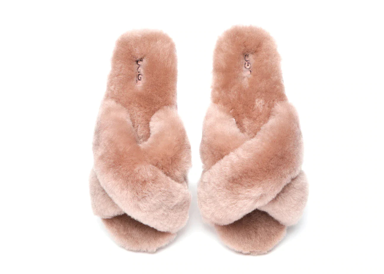 UGG Australian Shepherd Fluffy Crossover Slides Linty Limited Edition Sheepskin-Slides-PEROZ Accessories