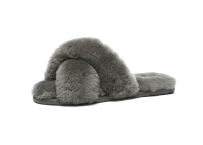 UGG Australian Shepherd Fluffy Crossover Slides Linty Limited Edition Sheepskin-Slides-PEROZ Accessories