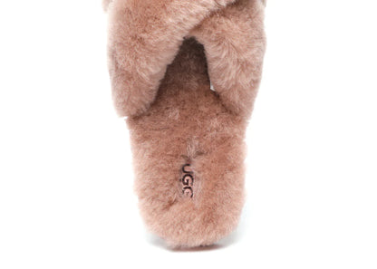 UGG Australian Shepherd Fluffy Crossover Slides Linty Limited Edition Sheepskin-Slides-PEROZ Accessories