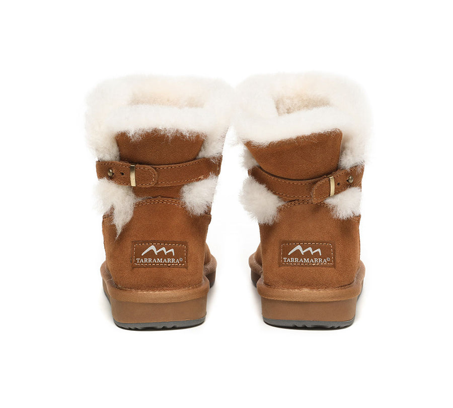 Tarramarra Ankle Sheepskin Boots with Adjustable Strap Women Mariel-Boots-PEROZ Accessories