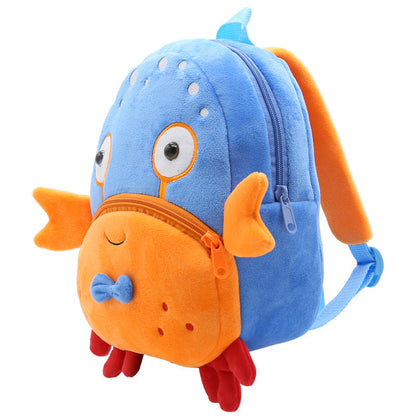 Anykidz 3D Blue Crab School Backpack Cute Animal With Cartoon Designs Children Toddler Plush Bag For Baby Girls and Boys-Backpacks-PEROZ Accessories