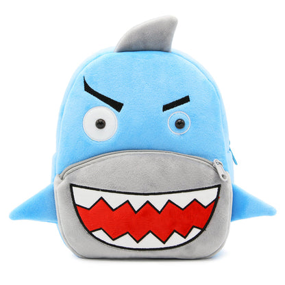 Anykidz 3D Blue Shark School Backpack Cute Animal With Cartoon Designs Children Toddler Plush Bag For Baby Girls and Boys-Backpacks-PEROZ Accessories