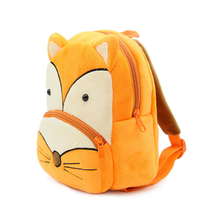 Anykidz 3D Orange Fox School Backpack Cute Animal With Cartoon Designs Children Toddler Plush Bag For Baby Girls and Boys-Backpacks-PEROZ Accessories