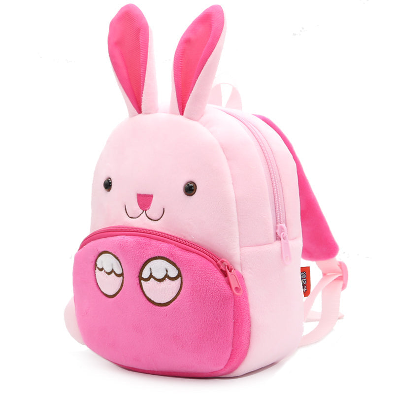 Anykidz 3D Pink Rabbit School Backpack Cute Animal With Cartoon Designs Children Toddler Plush Bag For Baby Girls and Boys-Backpacks-PEROZ Accessories