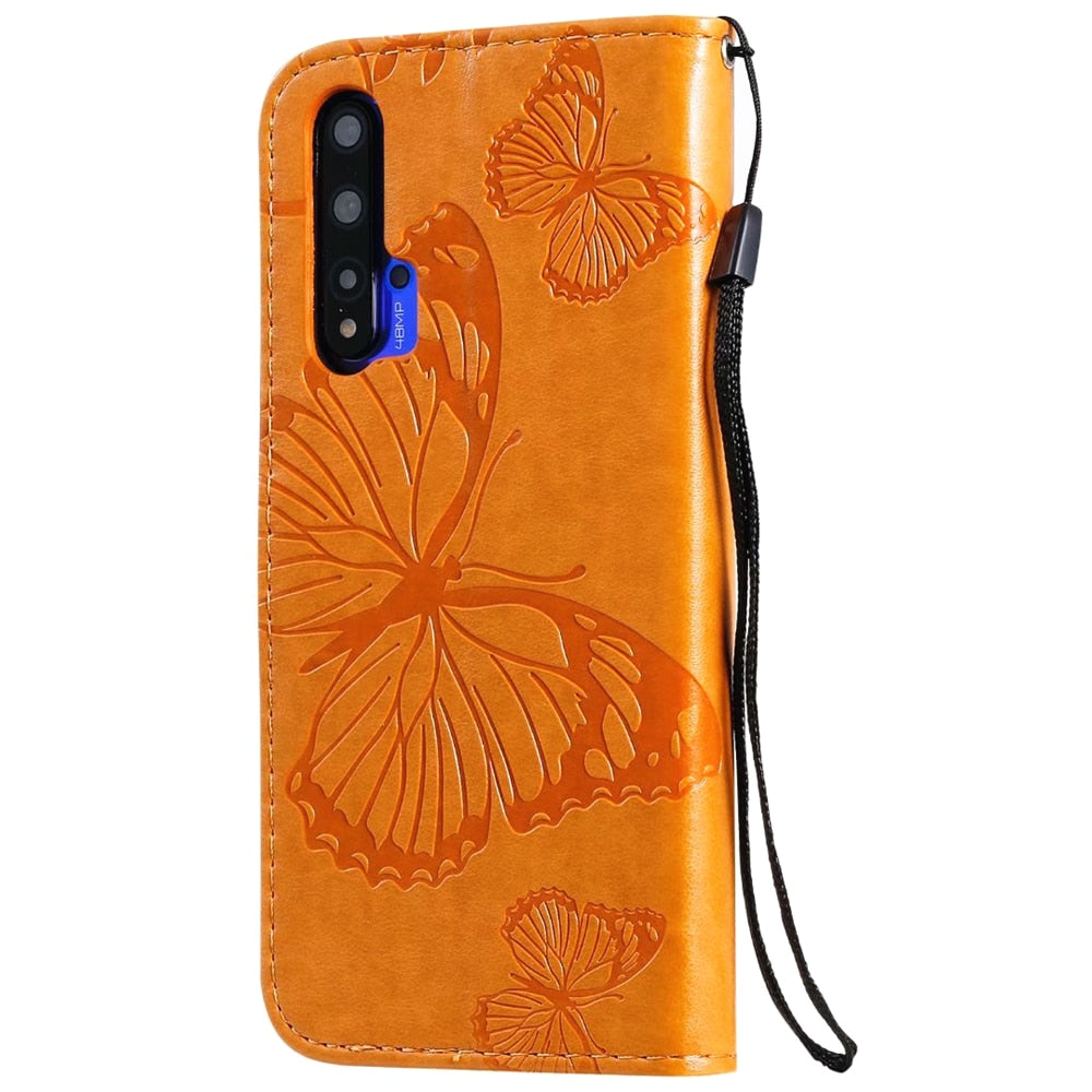 Anymob Huawei Purple Leather Phone Case Butterfly Flip Wallet Cover Protection-PEROZ Accessories