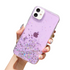 Anymob iPhone Case Purple Transparent Silicone Bling Glitter Silver Foil Cover-Mobile Phone Cases-PEROZ Accessories