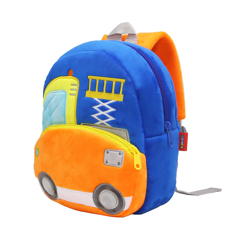 Anykidz 3D Blue Lift Truck Kids School Backpack Cute Cartoon Animal Style Children Toddler Plush Bag Perfect Accessories For Boys and Girls-Backpacks-PEROZ Accessories