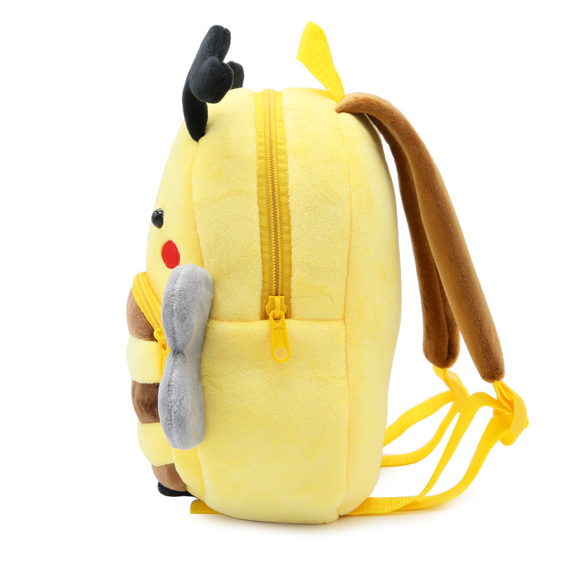 Anykidz 3D Yellow Bee Kids School Backpack Cute Cartoon Animal Style Children Toddler Plush Bag Perfect Accessories For Boys and Girls-Backpacks-PEROZ Accessories