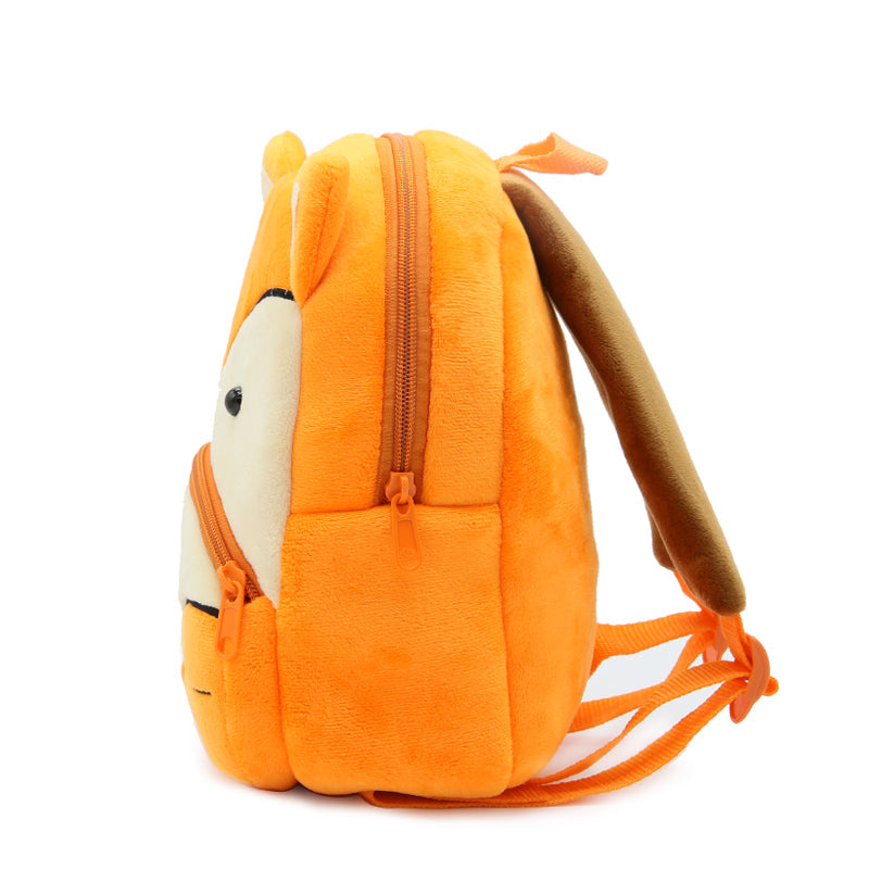 Anykidz 3D Orange Fox School Backpack Cute Animal With Cartoon Designs Children Toddler Plush Bag For Baby Girls and Boys-Backpacks-PEROZ Accessories