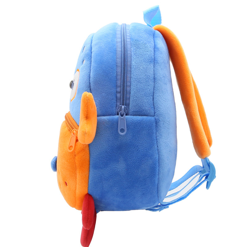 Anykidz 3D Blue Crab School Backpack Cute Animal With Cartoon Designs Children Toddler Plush Bag For Baby Girls and Boys-Backpacks-PEROZ Accessories