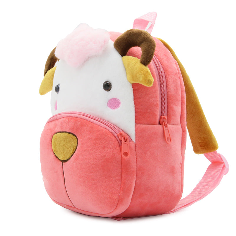 Anykidz 3D Pink Sheep School Backpack Cute Animal With Cartoon Designs Children Toddler Plush Bag For Baby Girls and Boys-Backpacks-PEROZ Accessories