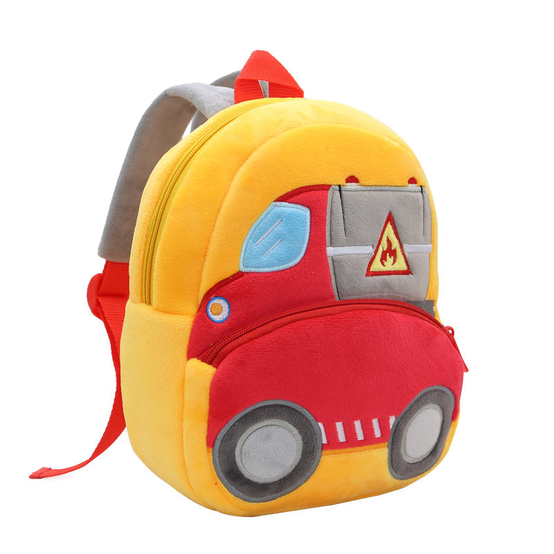 Anykidz 3D Orange Tanker School Backpack Cute Vehicle With Cartoon Designs Children Toddler Plush Bag For Baby Girls and Boys-Backpacks-PEROZ Accessories