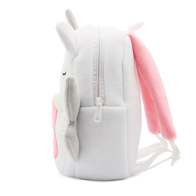 Anykidz 3D White Unicorn School Backpack Cute Animal With Cartoon Designs Children Toddler Plush Bag For Baby Girls and Boys-Backpacks-PEROZ Accessories