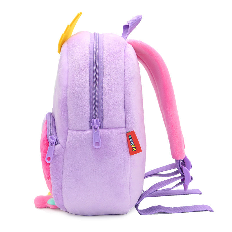 Anykidz 3D Purple Owl Backpack Cute Animal With Cartoon Designs Children Toddler Plush Bag-Backpacks-PEROZ Accessories