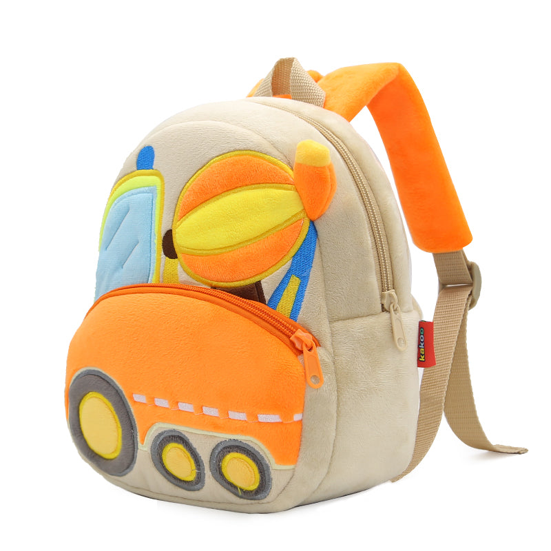 Anykidz 3D Light Brown Agitating Lorry Kid School Backpack Cute Cartoon Animal Style Children Toddler Plush Bag Perfect Accessories For Boys and Girls-Backpacks-PEROZ Accessories