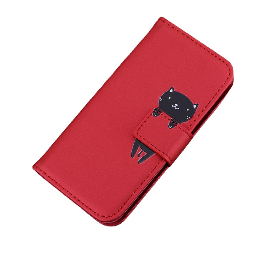 Anymob Samsung Red Flip Leather Case Wallet Phone Cover-Mobile Phone Cases-PEROZ Accessories