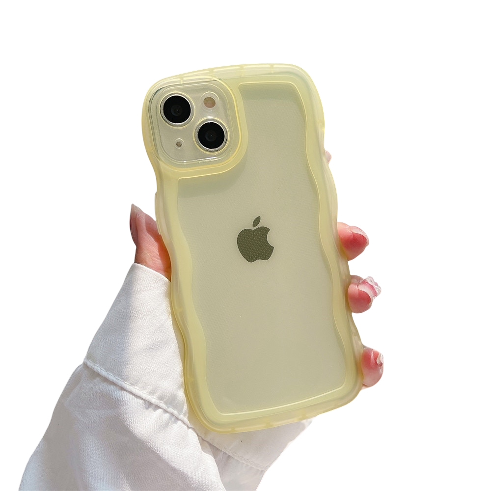 Anymob iPhone Case Yellow Clear Art Wavy Silicon Soft Back Cover-Mobile Phone Cases-PEROZ Accessories