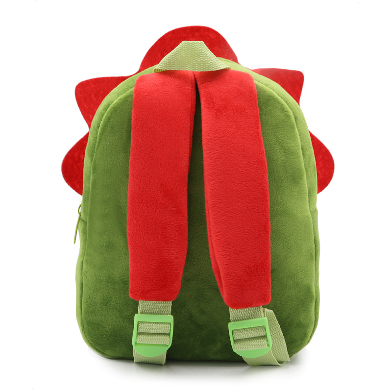 Anykidz 3D Green Dinosaur School Backpack Cute Animal With Cartoon Designs Children Toddler Plush Bag For Baby Girls and Boys-Backpacks-PEROZ Accessories